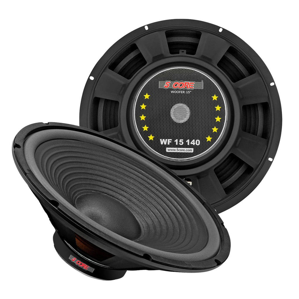 5 Core 15" Subwoofer Speaker Pair 450W MAX PA DJ Replacement Audio Sub Woofer 8Ohm Bass Driver