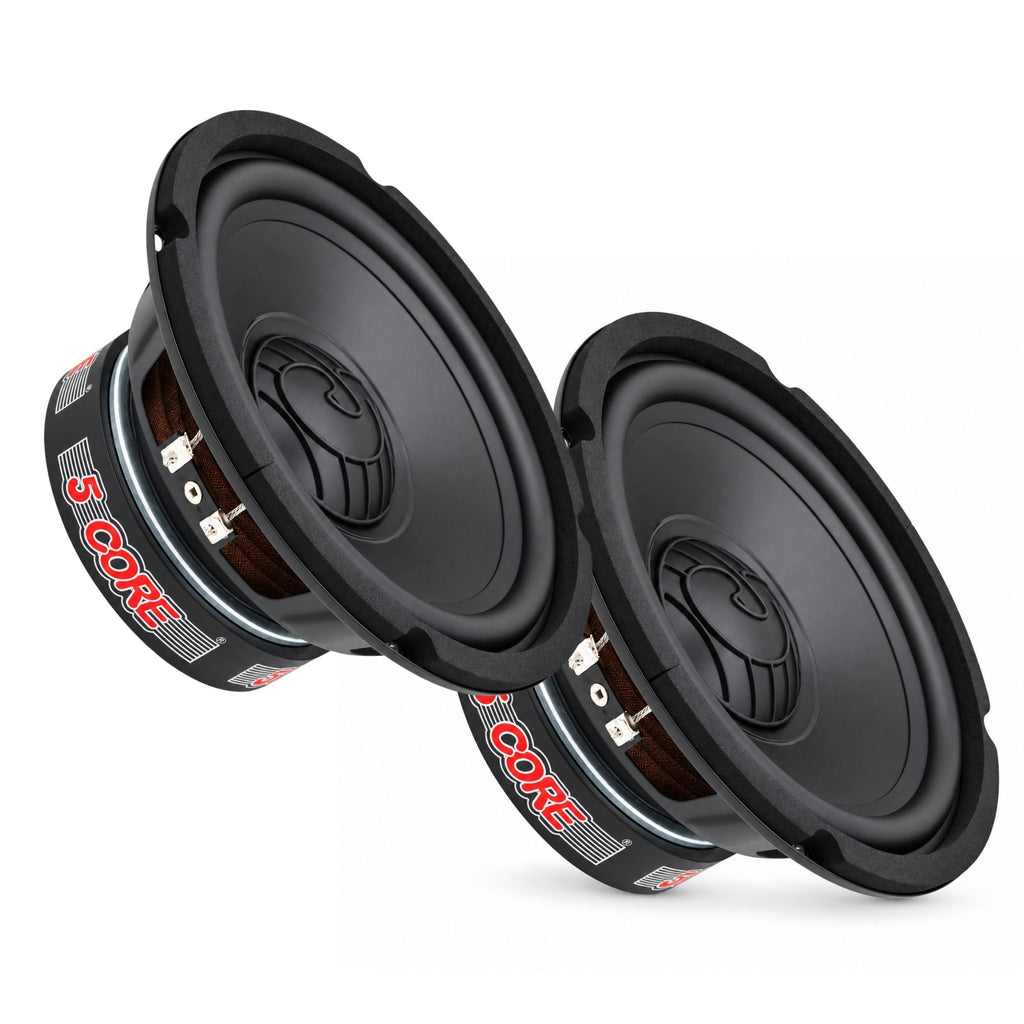 5 Core 6.5 Inch 6" Car Subwoofer Speaker Pair 4 OhmWoofer Replacement Driver