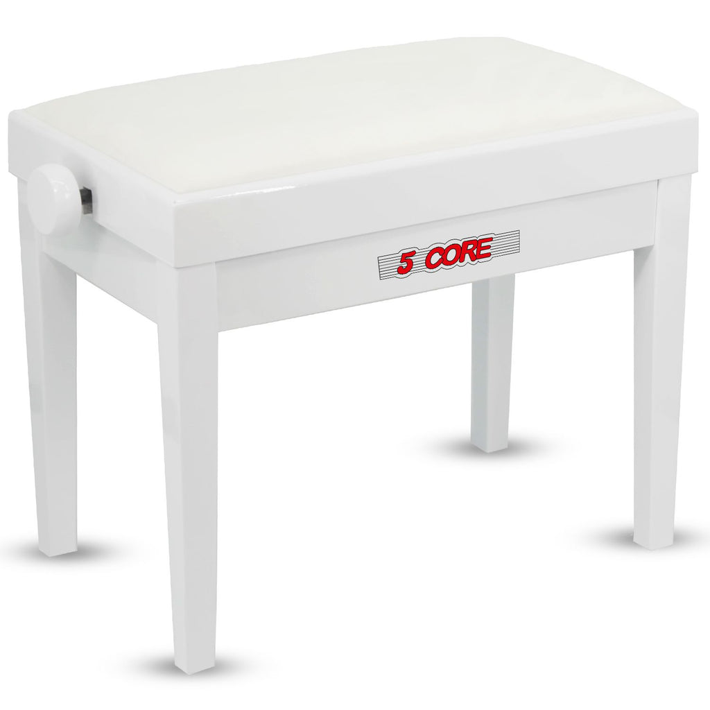 5 Core Adjustable Piano Bench Thick 3.25" Solid Wood Keyboard Stool Heavy Duty Musician Chair