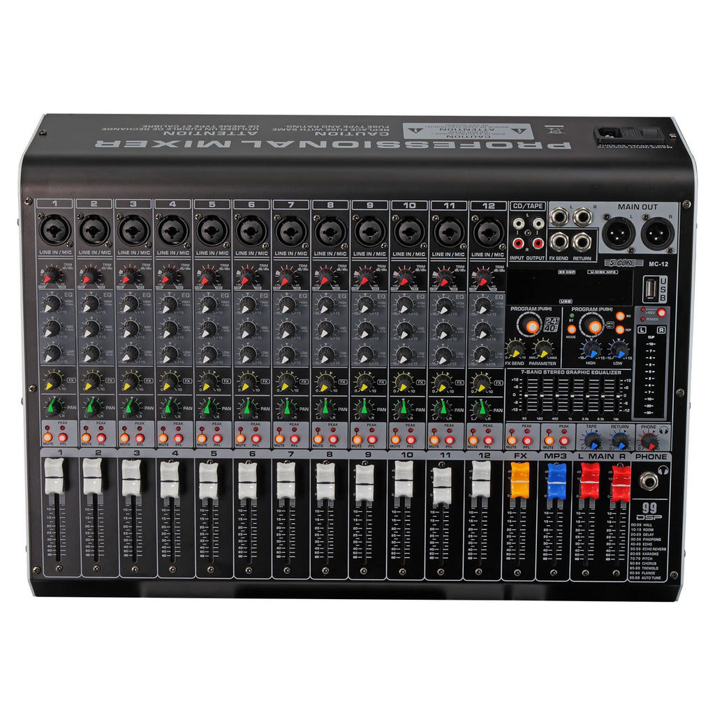 5 Core Audio Mixer 12/16/24/8 Professional Soundboard PA DJ Mixing Console
