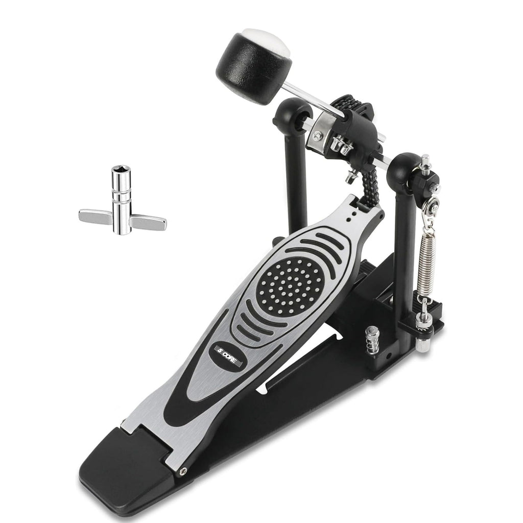 5 Core Bass Drum Pedal Mount Felt Beater Head Single/Double Chain Foot Pedal