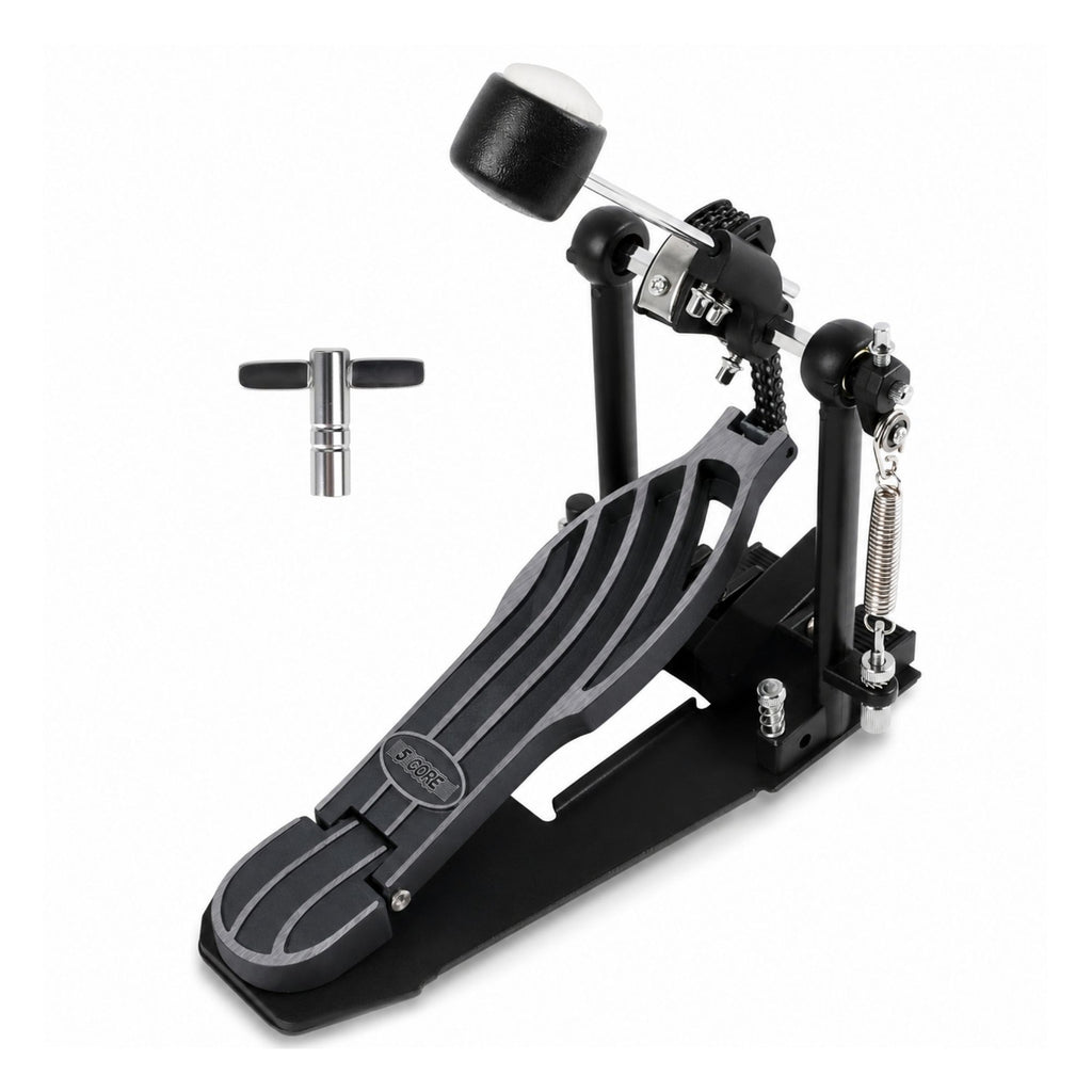 5 Core Bass Drum Pedal Mount Felt Beater Head Single/Double Chain Foot Pedal