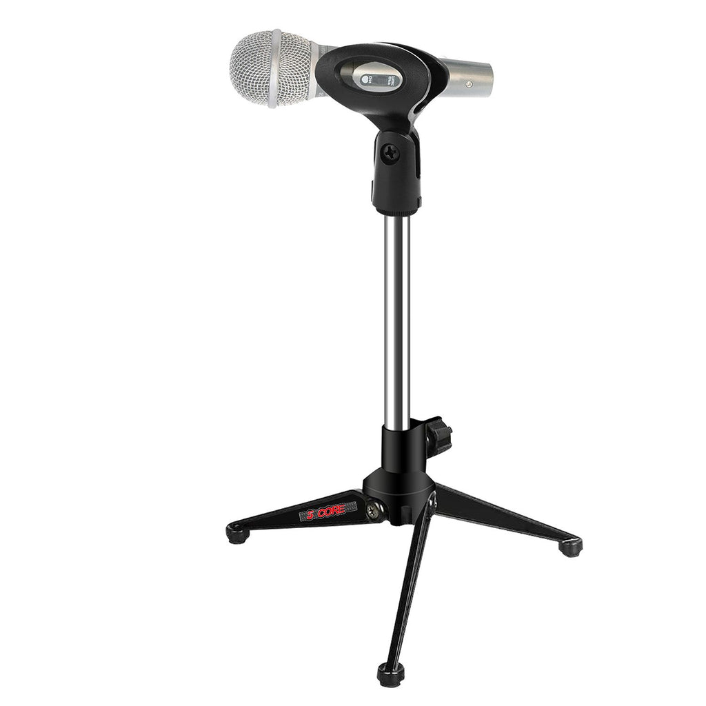 5 Core Desk Mic Stand Adjustable Desktop Microphone Stands Metal Tripod