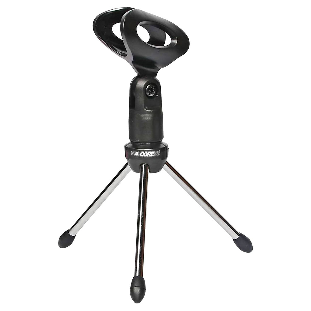 5 Core Desk Mic Stand Adjustable Desktop Microphone Stands Metal Tripod