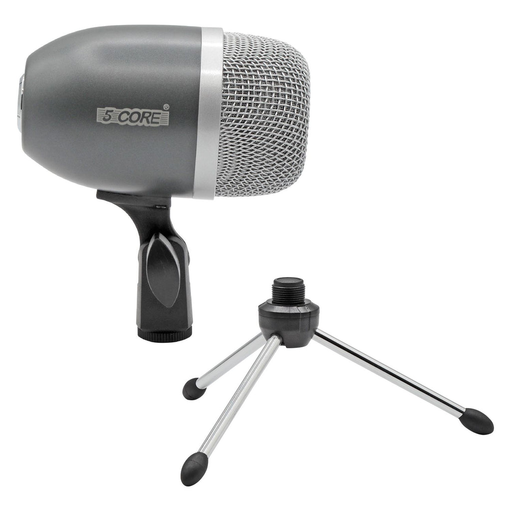 5 Core Drum Mic High Sensitivity Snare Tom Instrument Microphone with Dynamic Moving Coil Uni-Directional Pick Up Pattern Swivel Mount Durable Steel Mesh Grille