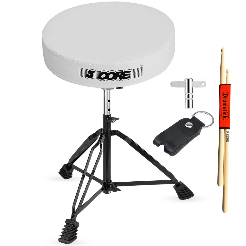 5 Core Drum Throne 3 Inch Thick Padded Comfortable Guitar Stool Double Braced Drummer Chair Height Adjustable Musician Seat For Adults And Kids