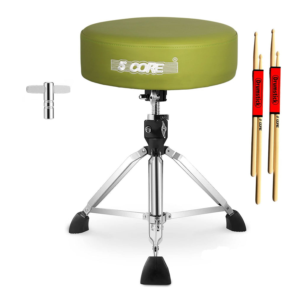 5 Core Drum Throne 4" Thick Padded Guitar Stool 400Lb Capacity Drummer Chair Swivel Adjustable