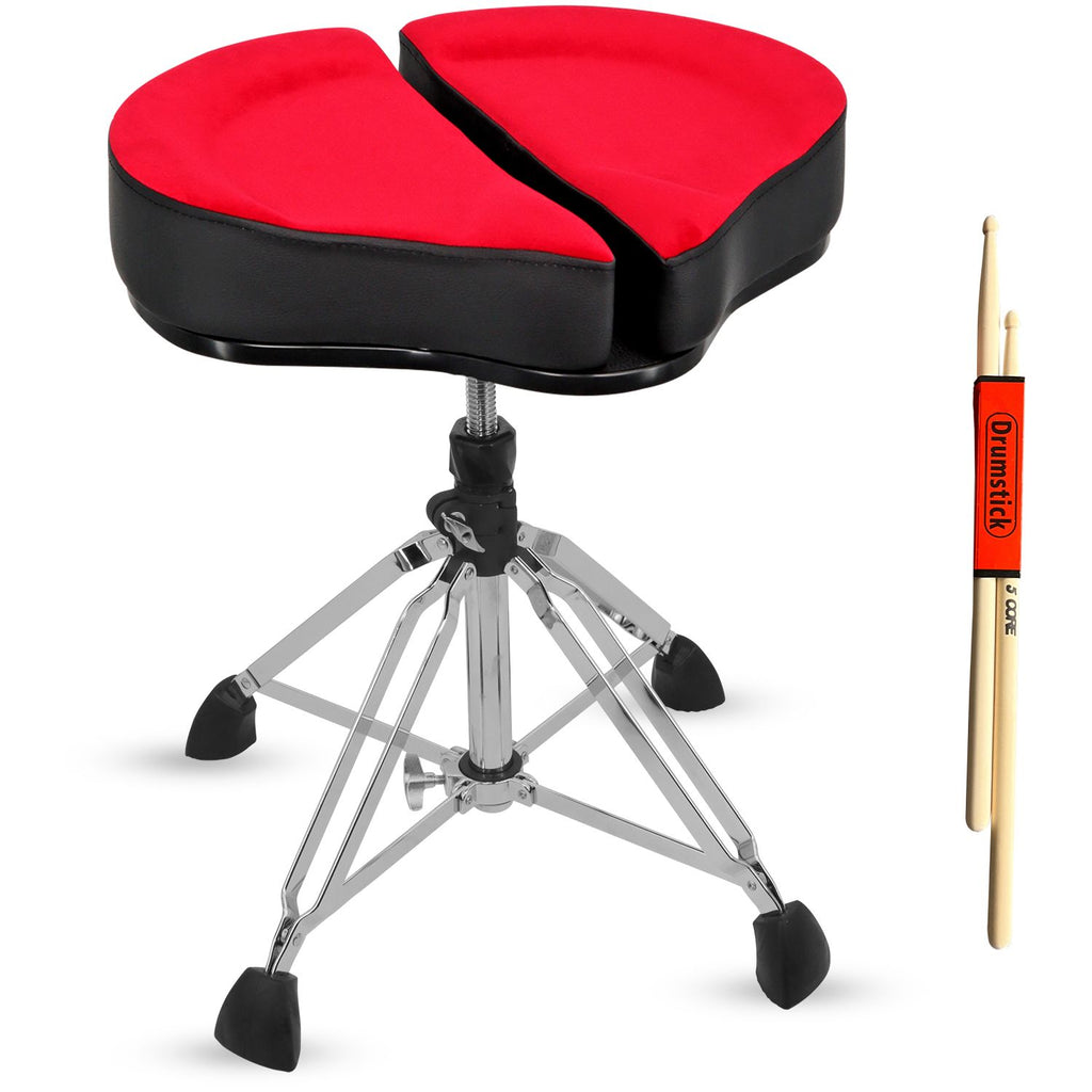 5 Core Drum Throne 5" Padded Split Spine Support 4 Legged 441Lb Capacity Drummer Stool