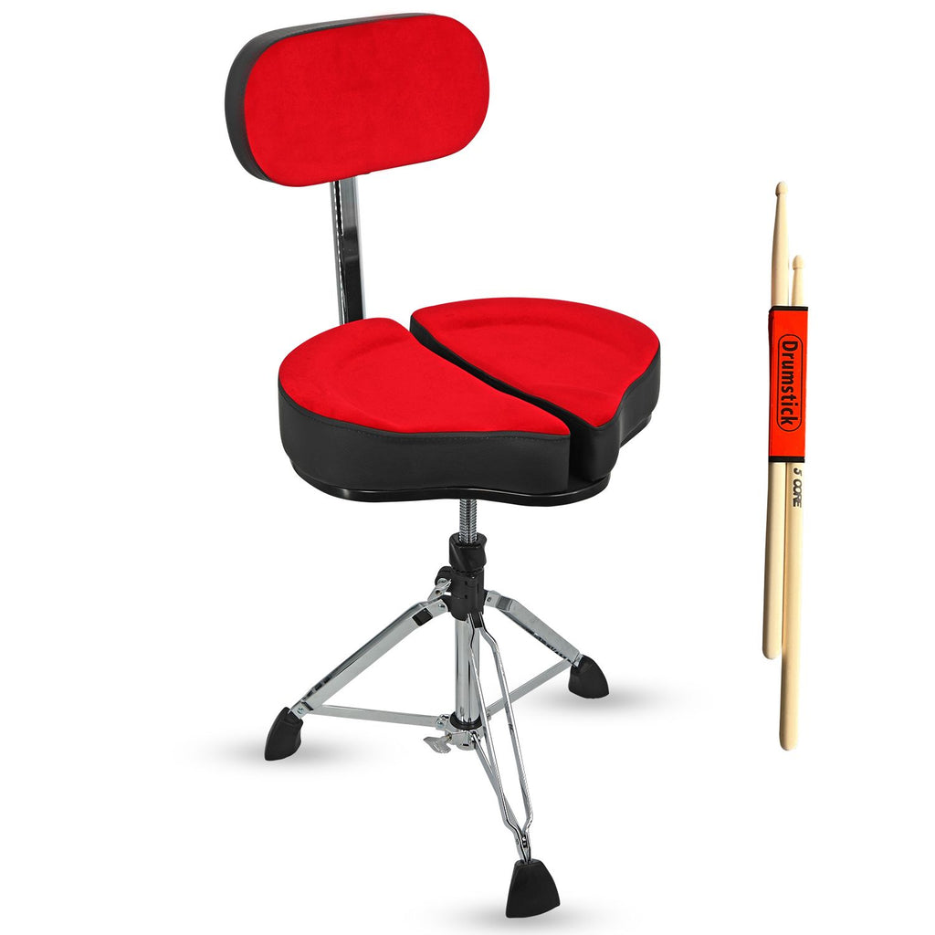 5 Core Drum Throne 5" Padded Split Spine Support 4 Legged 441Lb Capacity Drummer Stool