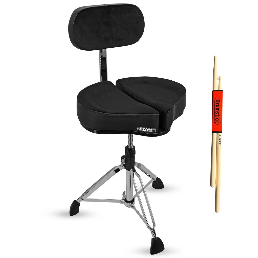 5 Core Drum Throne 5" Padded Split Spine Support 4 Legged 441Lb Capacity Drummer Stool