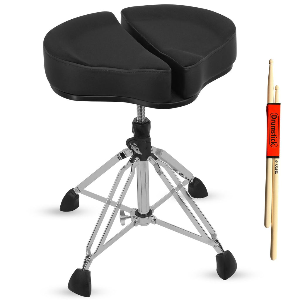 5 Core Drum Throne 5" Padded Split Spine Support 4 Legged 441Lb Capacity Drummer Stool