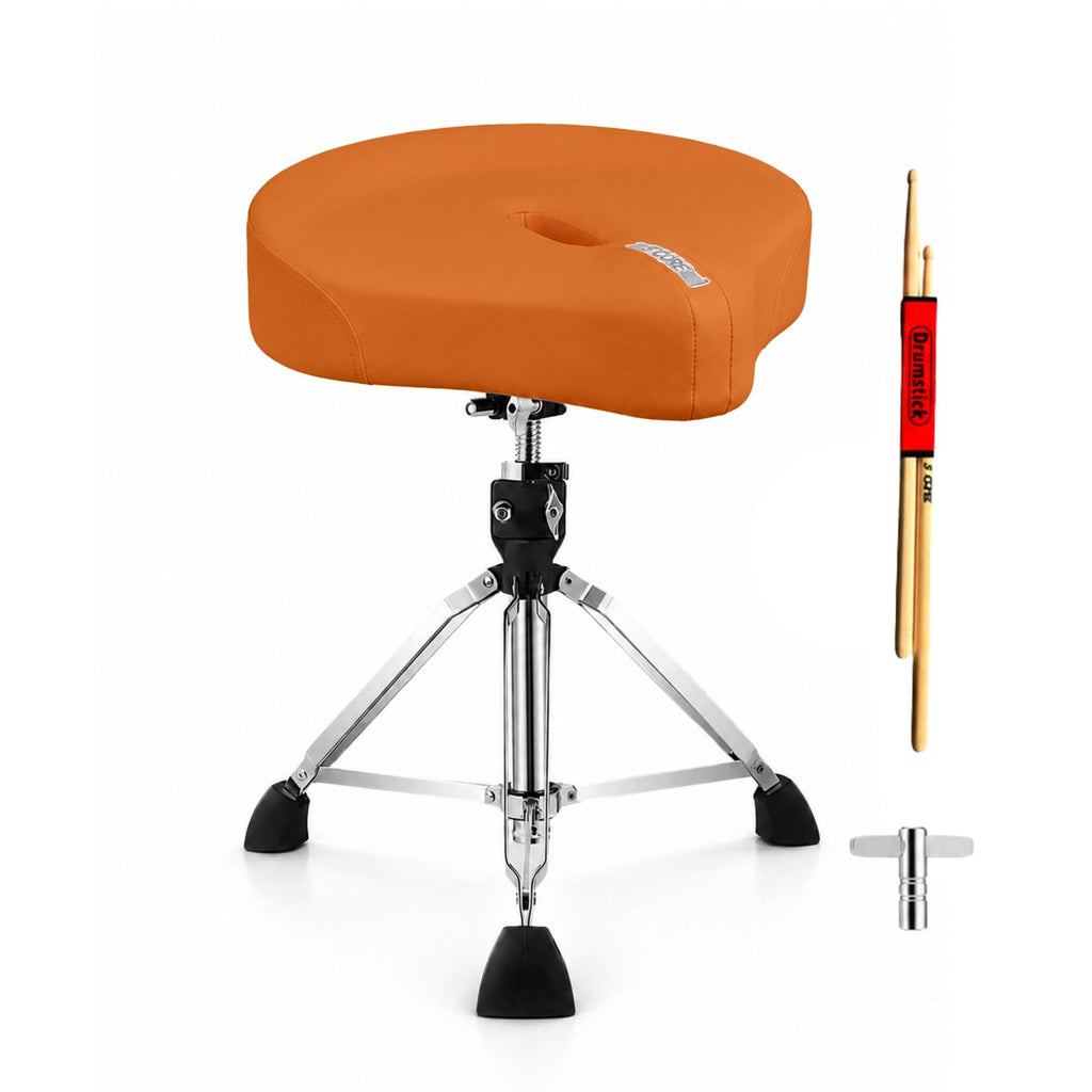 5 Core Drum Throne Padded 4" Ergonomic Drummer Stool Swivel Adjustable Black