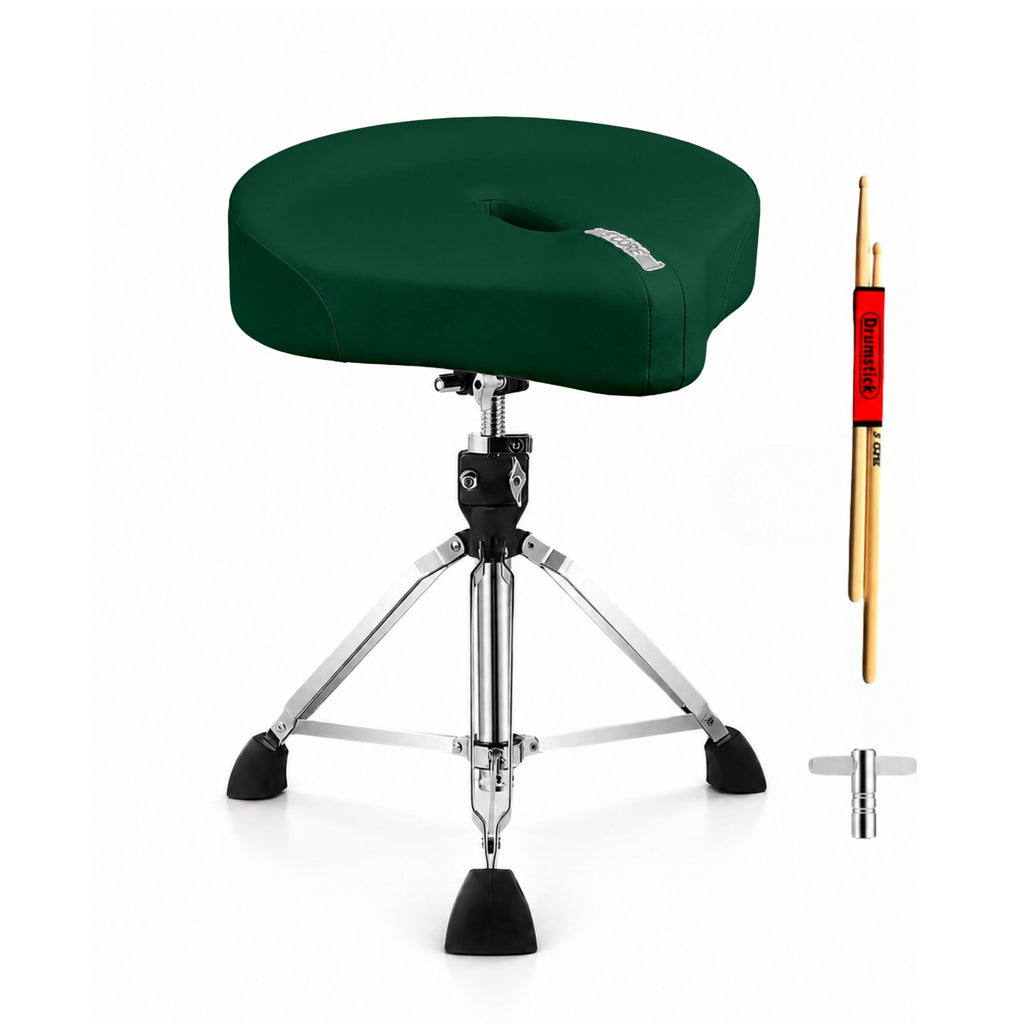 5 Core Drum Throne Padded 4" Ergonomic Drummer Stool Swivel Adjustable Black