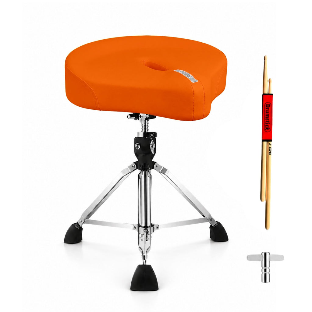 5 Core Drum Throne Padded 4" Ergonomic Drummer Stool Swivel Adjustable Black