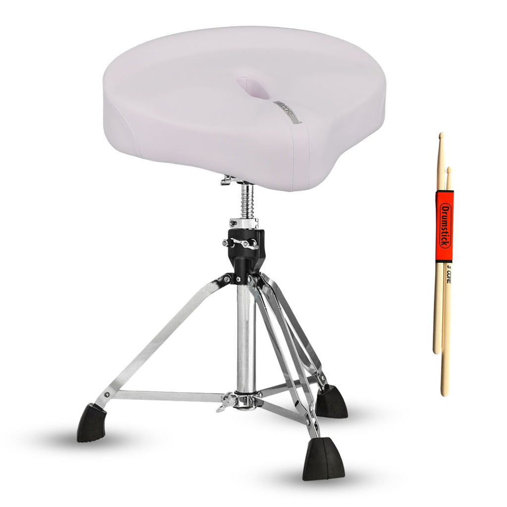 5 Core Drum Throne Padded 4" Ergonomic Drummer Stool Swivel Adjustable Black