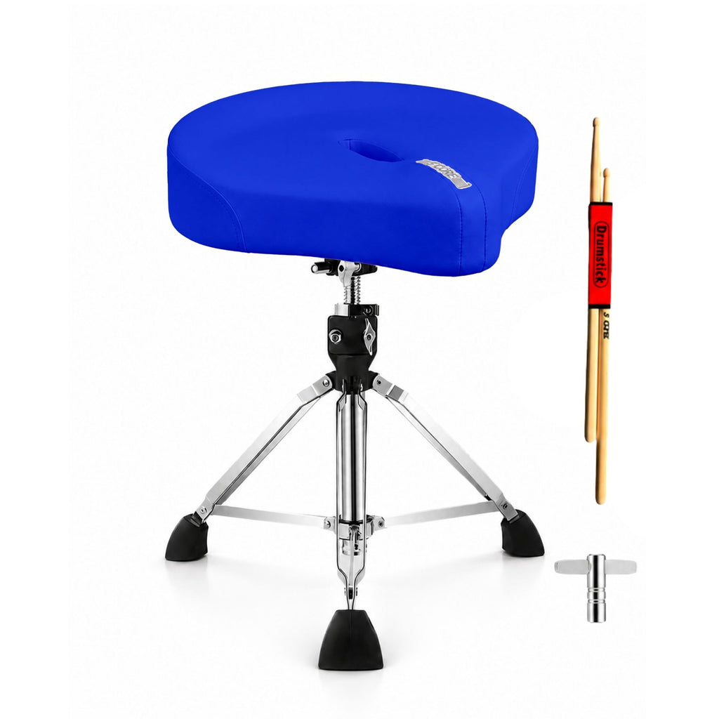 5 Core Drum Throne Padded 4" Ergonomic Drummer Stool Swivel Adjustable Black