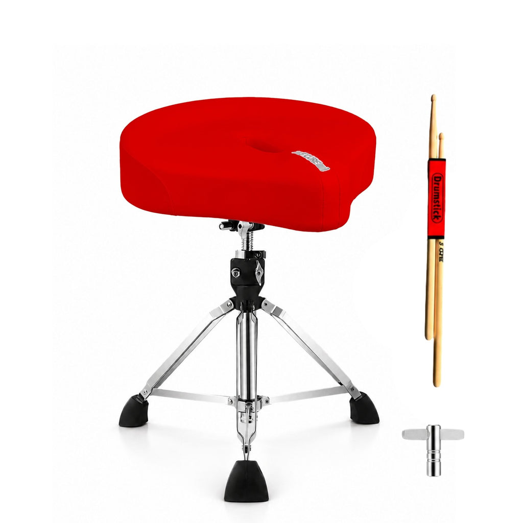 5 Core Drum Throne Padded 4" Ergonomic Drummer Stool Swivel Adjustable Black