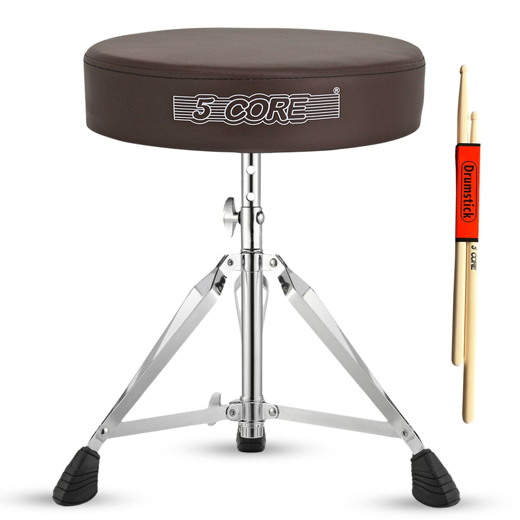 5 CORE Drum Throne Padded Guitar Stool Height Adjustable Music Chair Seat Universal for Adults & Kids with Anti Slip Rubber Feet