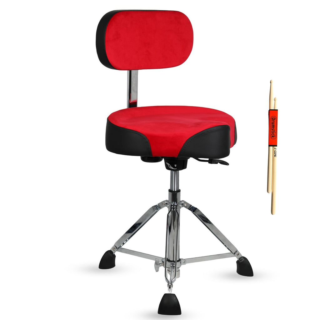 5 Core Drum Throne w Backrest 4" Padded Stool Airlift 25" Adjustable Drummer Stool 441Lb Capacity