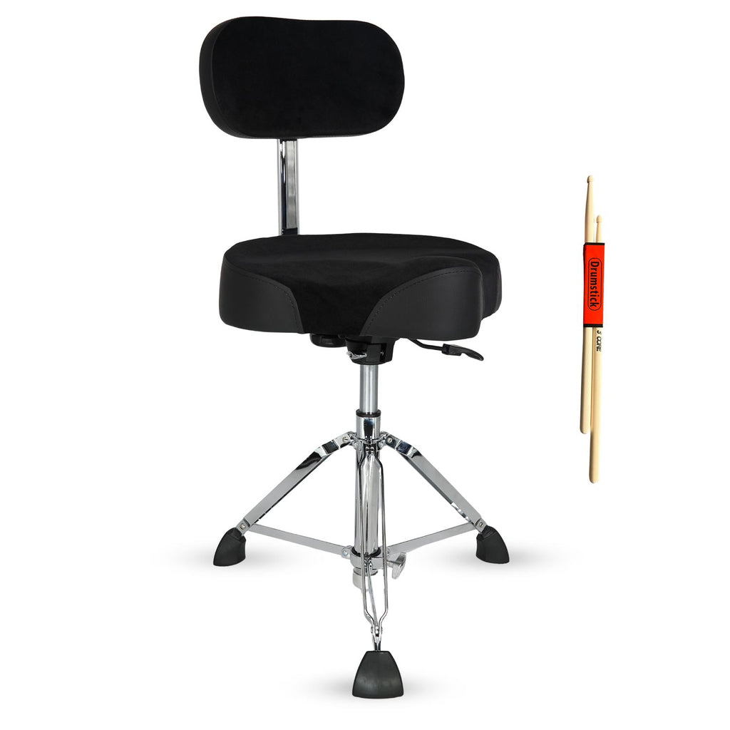 5 Core Drum Throne w Backrest 4" Padded Stool Airlift 25" Adjustable Drummer Stool 441Lb Capacity