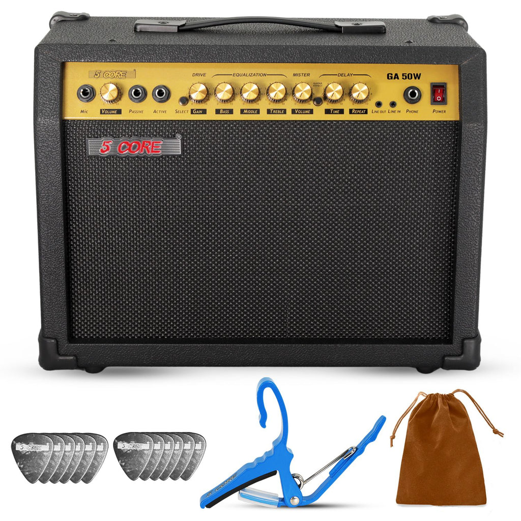 5 Core Guitar Amp Electric Portable Mini Amplifier w Built in Speaker Aux Headphone Jack