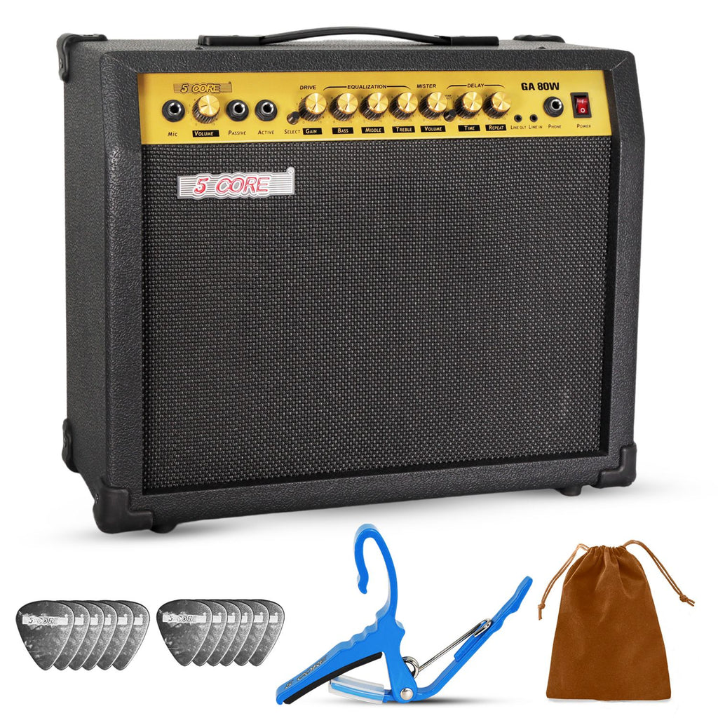 5 Core Guitar Amp Electric Portable Mini Amplifier w Built in Speaker Aux Headphone Jack