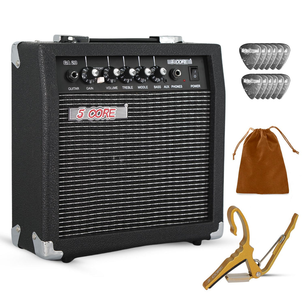 5 Core Guitar Amp Electric Portable Mini Amplifier w Built in Speaker Aux Headphone Jack
