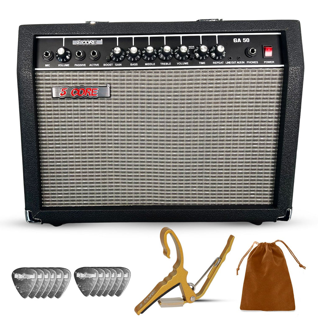 5 Core Guitar Amp Electric Portable Mini Amplifier w Built in Speaker Aux Headphone Jack