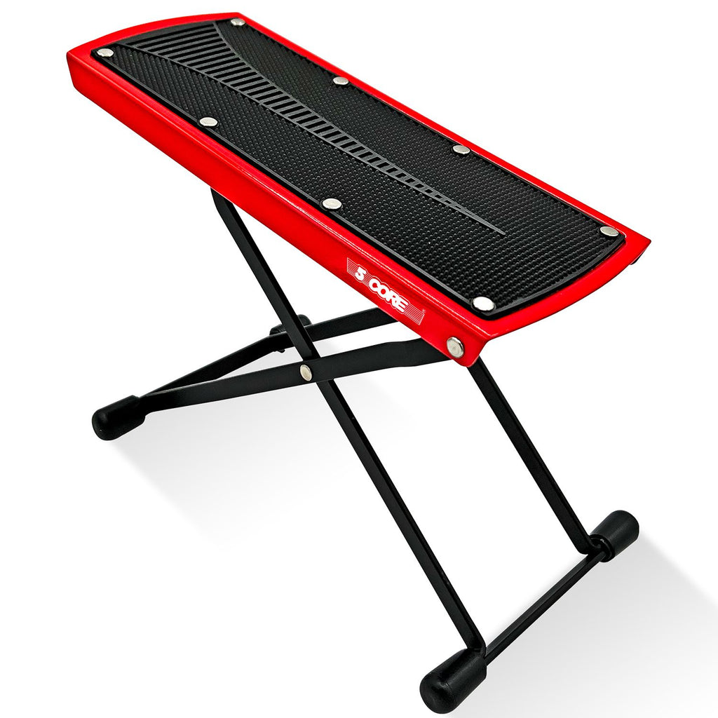 5 Core Guitar Foot Stool Height Adjustable Folding Leg Rest Portable Classical Footrest - GFS BLK