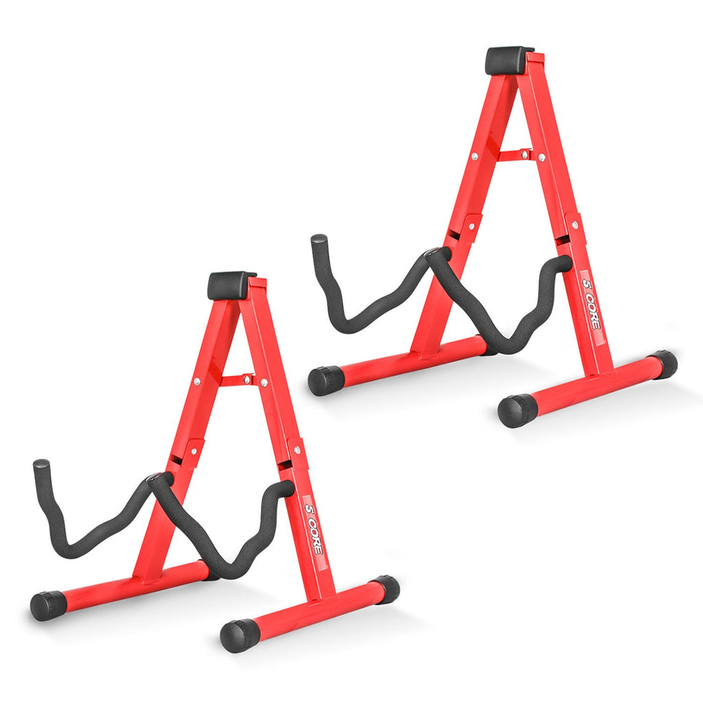 5 Core Guitar Stand 2PC A Frame w Soft Foam Arm Non Slip Rubber for Acoustic Electric Bass