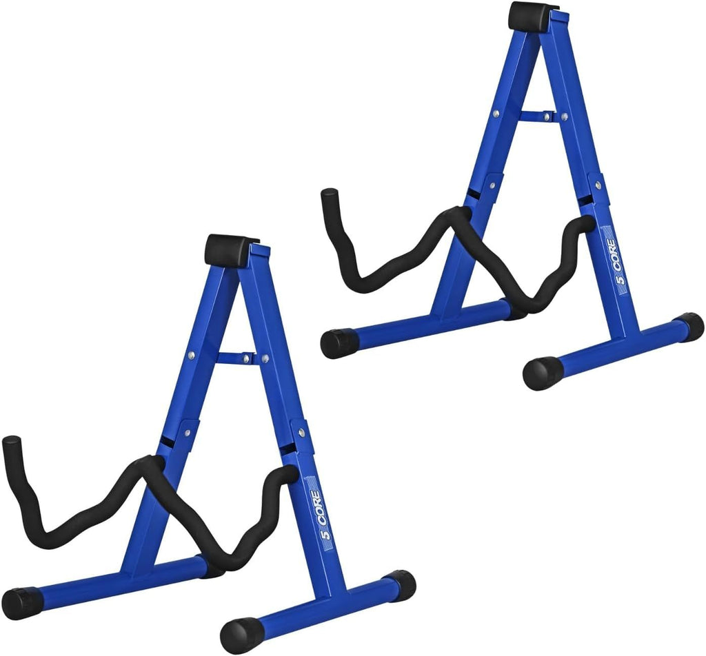 5 Core Guitar Stand 2PC A Frame w Soft Foam Arm Non Slip Rubber for Acoustic Electric Bass