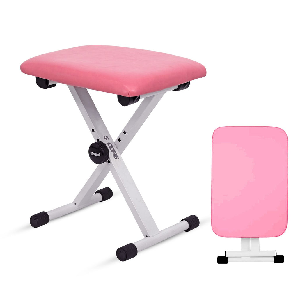5 Core Keyboard Bench 2 Inch Padded Cushioned Piano Stool Height Adjustable 19" Guitar Seat Portable