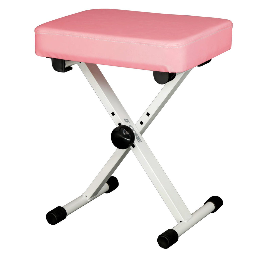 5 Core Keyboard Bench 3 Inch Padded Cushioned Piano Stool Height Adjustable Guitar Seat Heavy Duty Folding Portable Musician Chair W Nonslip Rubber Feet Black - KBB BLK HD
