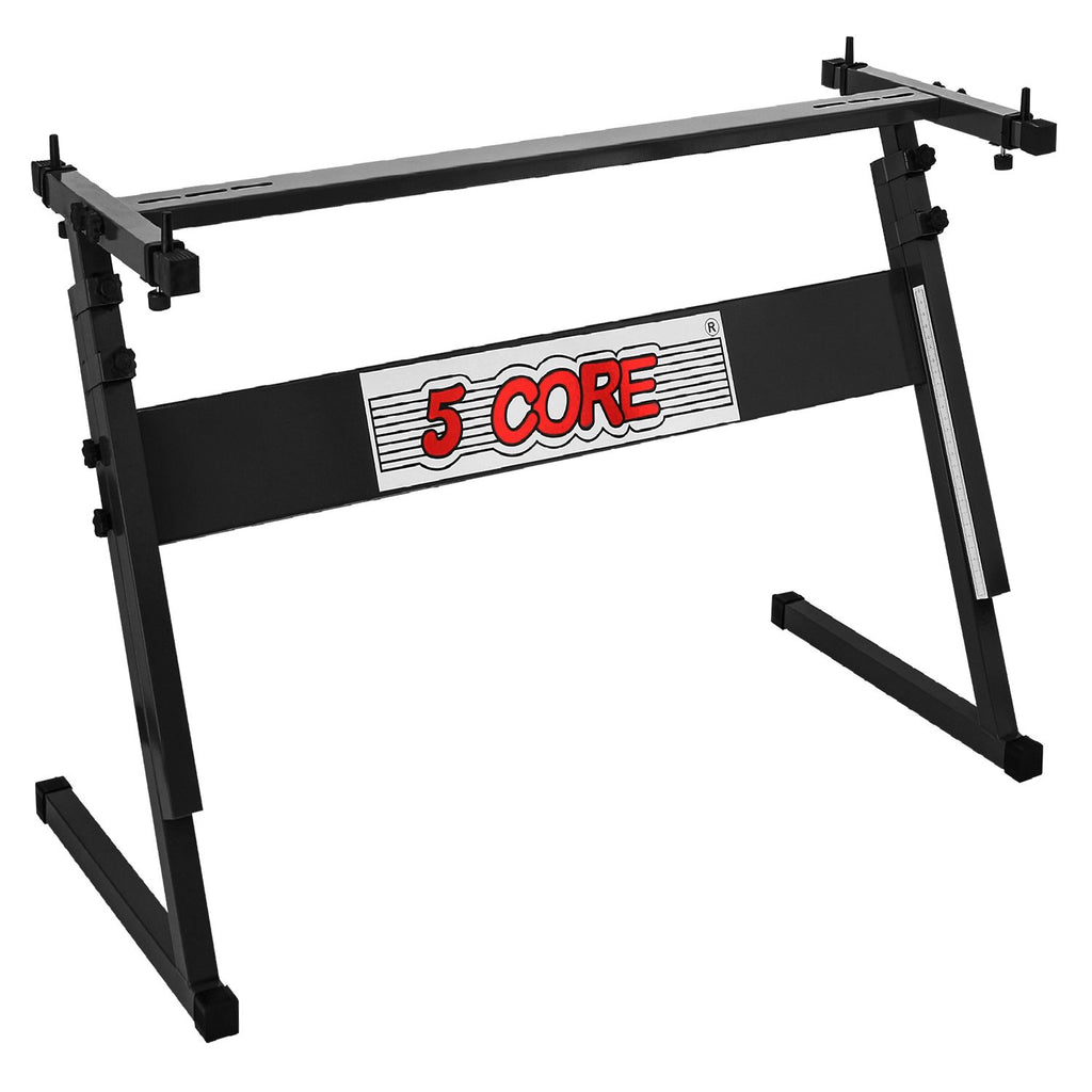 5 Core Keyboard Stand Adjustable 21 - 33" Z Style Metal Electric Piano Riser 330Lb Capacity Foldable