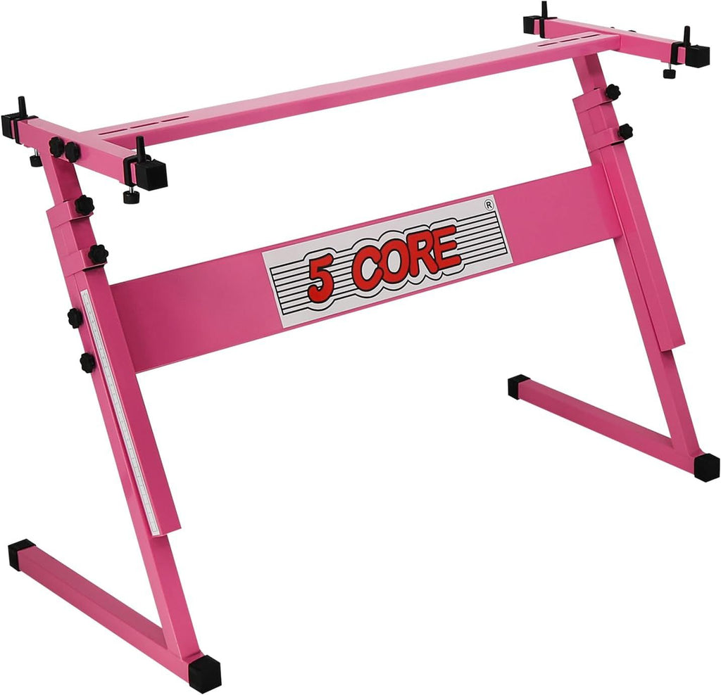 5 Core Keyboard Stand Adjustable 21 - 33" Z Style Metal Electric Piano Riser 330Lb Capacity Foldable