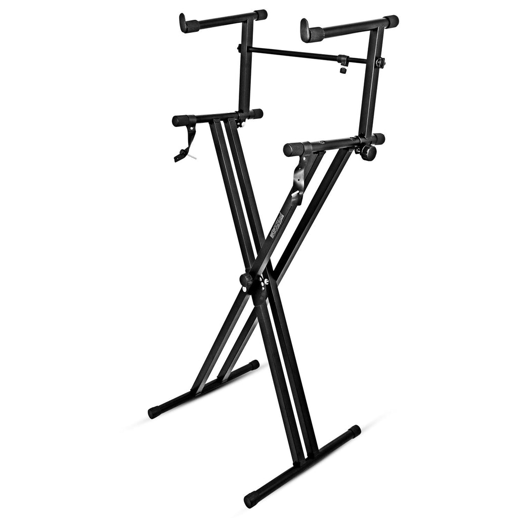 5 Core Keyboard Stand with 2 Tier Adapter Combo Adjustable X Style