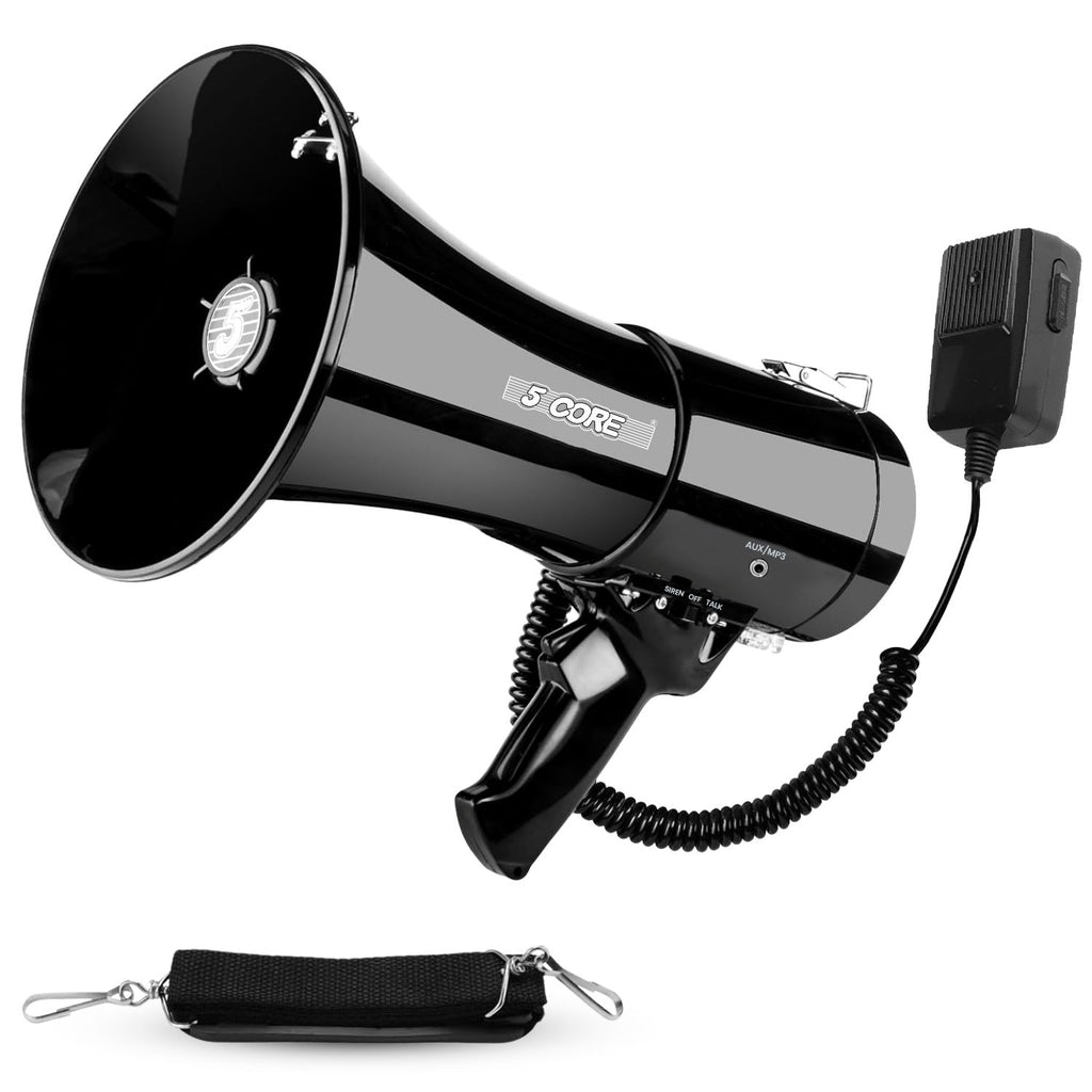 5 Core Megaphone Speaker 100/50W Loud Rechargeable/ Battery Power Bullhorn
