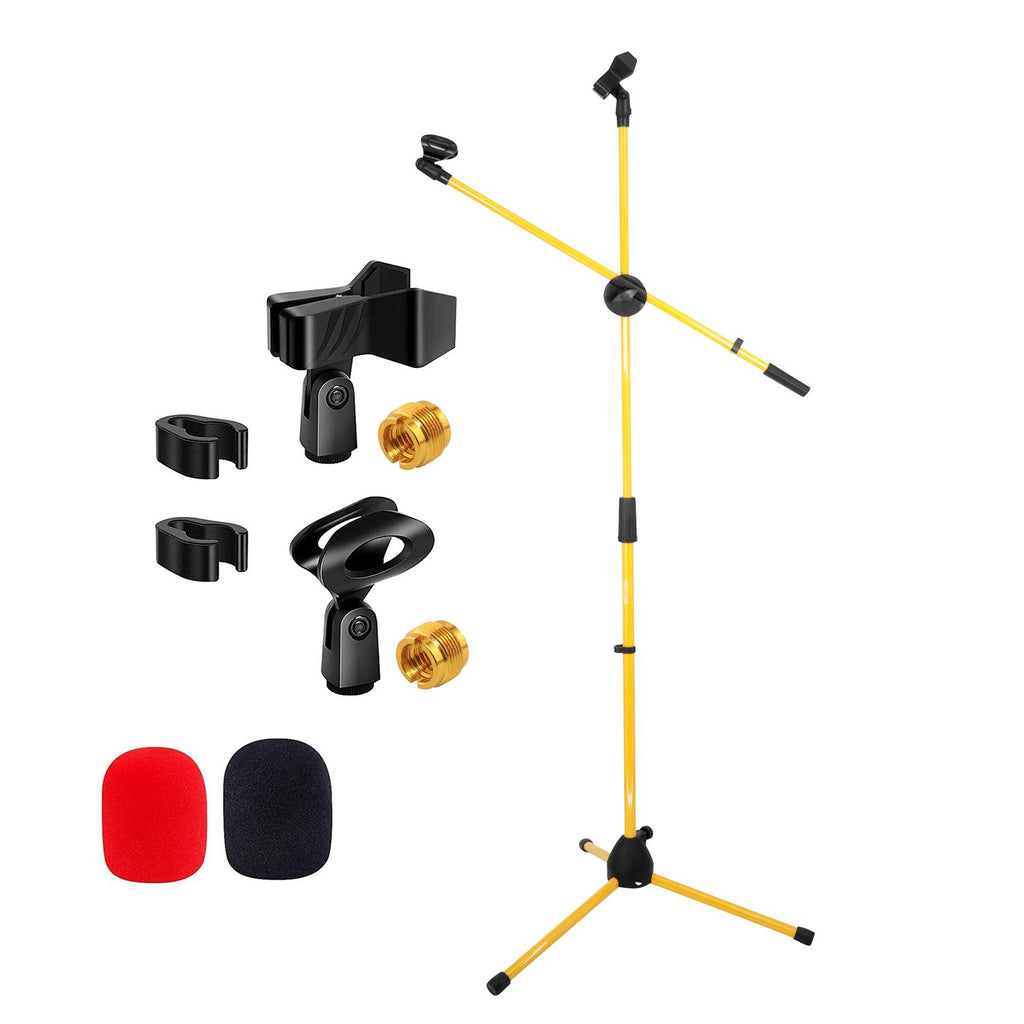 5 Core Mic Stand Floor Height Adjustable Tripod Microphone Stands w Extending Telescoping Boom Arm - MS DBL G
