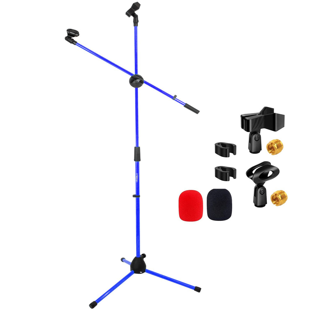 5 Core Mic Stand Floor Height Adjustable Tripod Microphone Stands w Extending Telescoping Boom Arm - MS DBL G