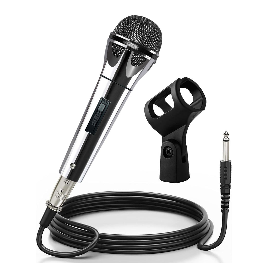 5 CORE Microphone Dynamic Vocal Handheld Mic Cardioid Unidirectional Microfono w On Off Switch + XLR Audio Cable for Singing Karaoke Public Speaking & Parties