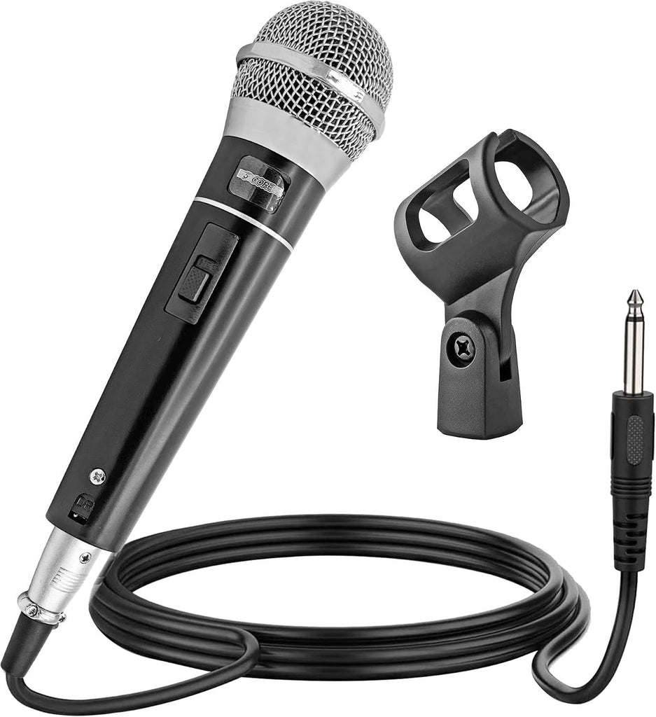 5 CORE Microphone Dynamic Vocal Handheld Mic Cardioid Unidirectional Microfono w On Off Switch + XLR Audio Cable for Singing Karaoke Public Speaking & Parties