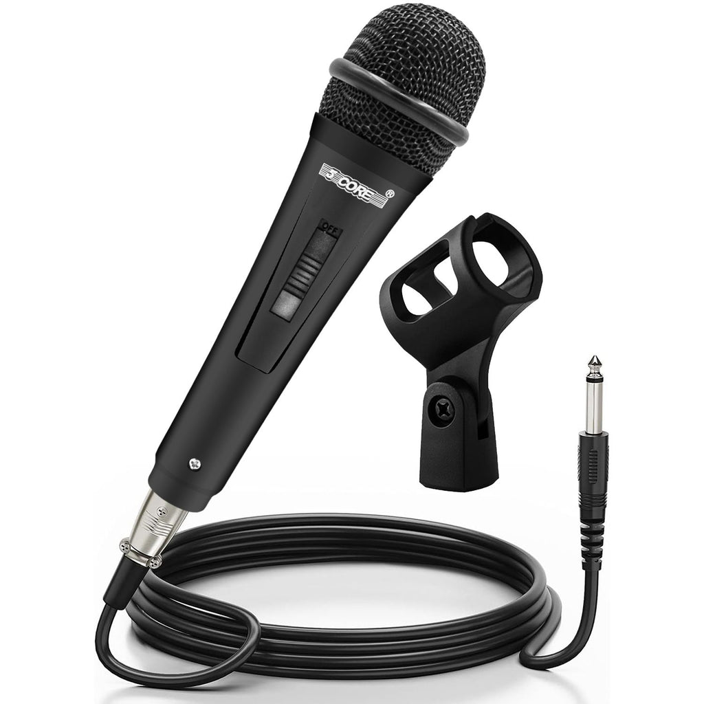 5 CORE Microphone Dynamic Vocal Handheld Mic Cardioid Unidirectional Microfono w On Off Switch + XLR Audio Cable for Singing Karaoke Public Speaking & Parties