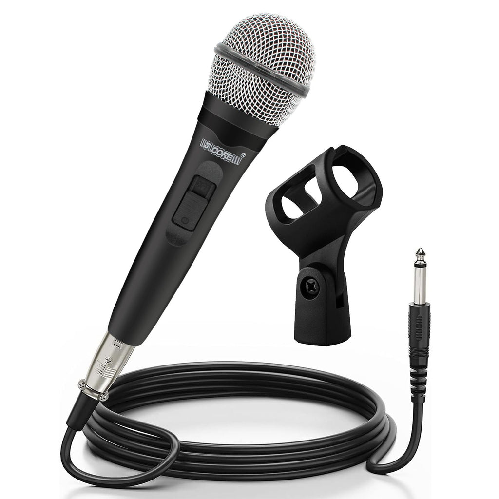 5 CORE Microphone Dynamic Vocal Handheld Mic Cardioid Unidirectional Microfono w On Off Switch + XLR Audio Cable for Singing Karaoke Public Speaking & Parties