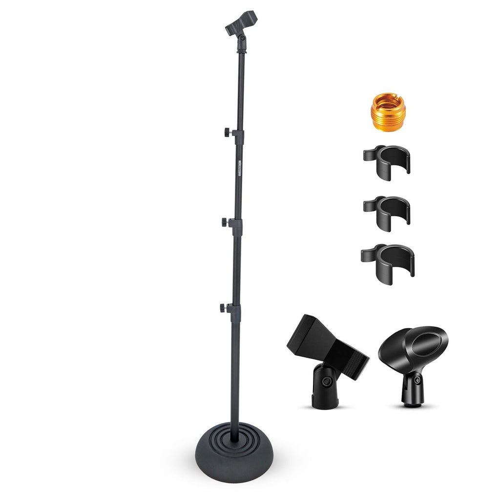 5 Core Microphone Stand Floor Standard/ Goose Neck Mic Holder Adjustable