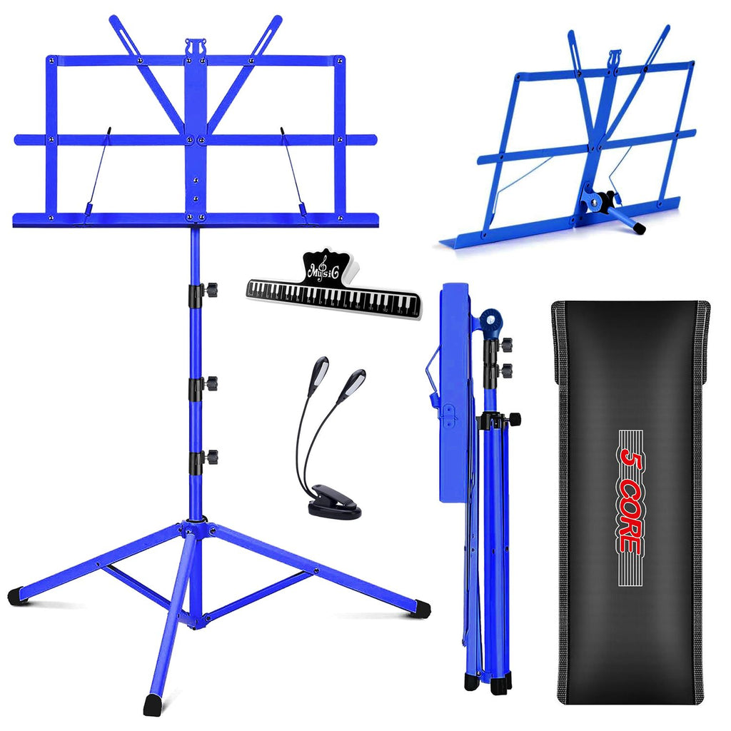 5 Core Music Stand Adjustable Desktop Book Stands Portable Sheet Holder All Metal Foldable Bookstand