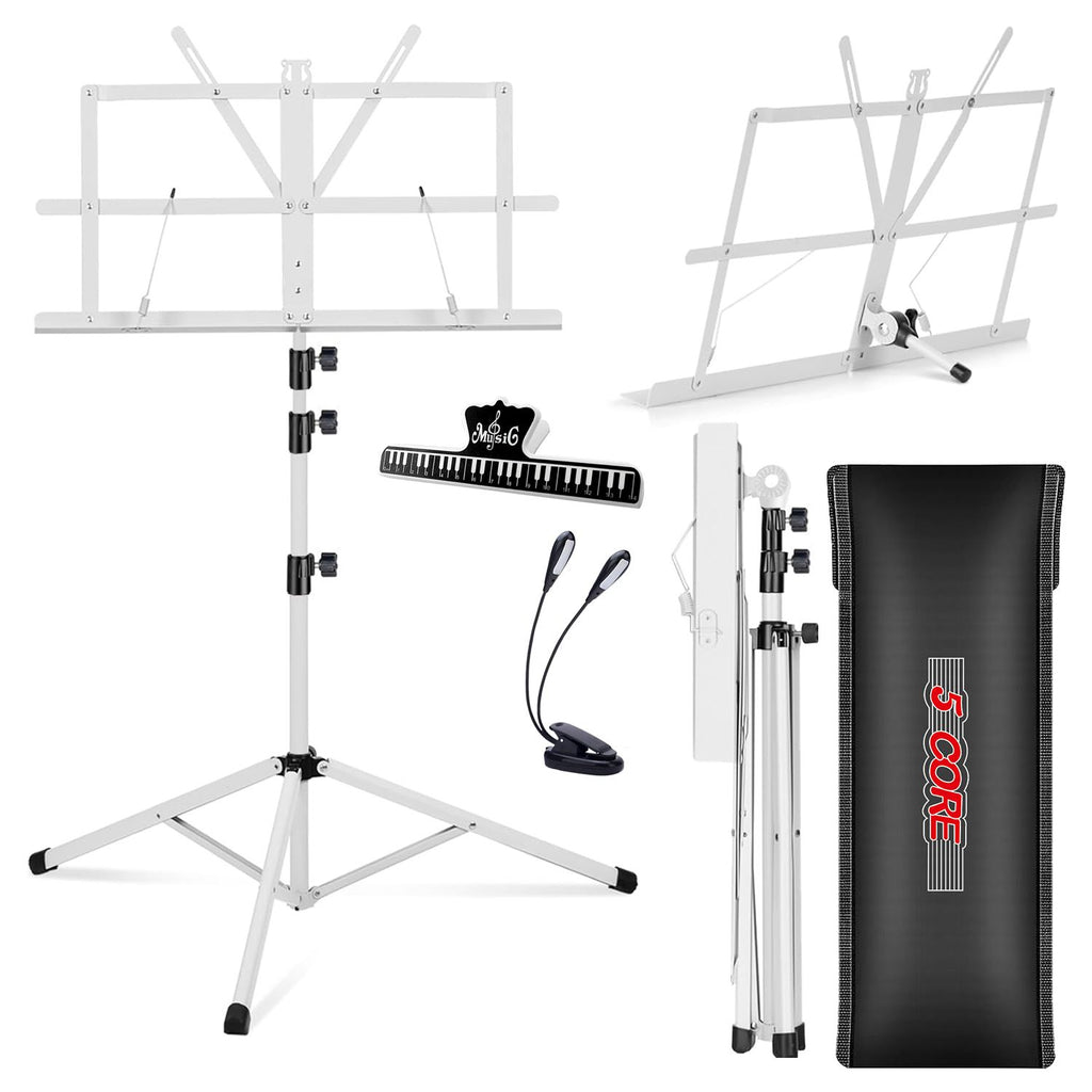 5 Core Music Stand Adjustable Desktop Book Stands Portable Sheet Holder All Metal Foldable Bookstand