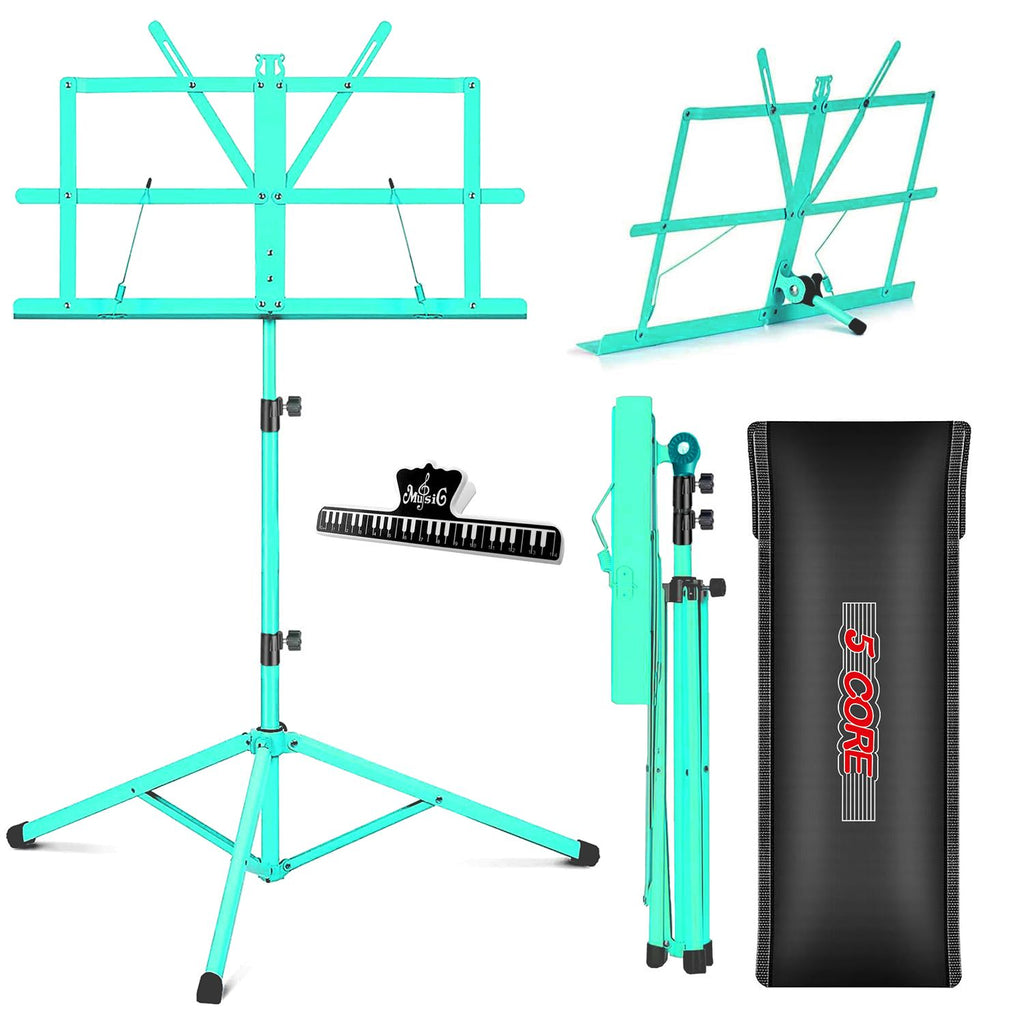 5 Core Music Stand Adjustable Desktop Book Stands Portable Sheet Holder All Metal Foldable Bookstand