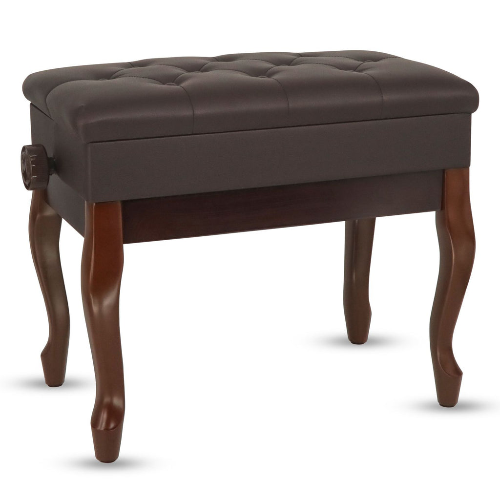 5 Core Piano Bench Wooden Height Adjustable Stool Heavy Duty Keyboard Seat with Storage