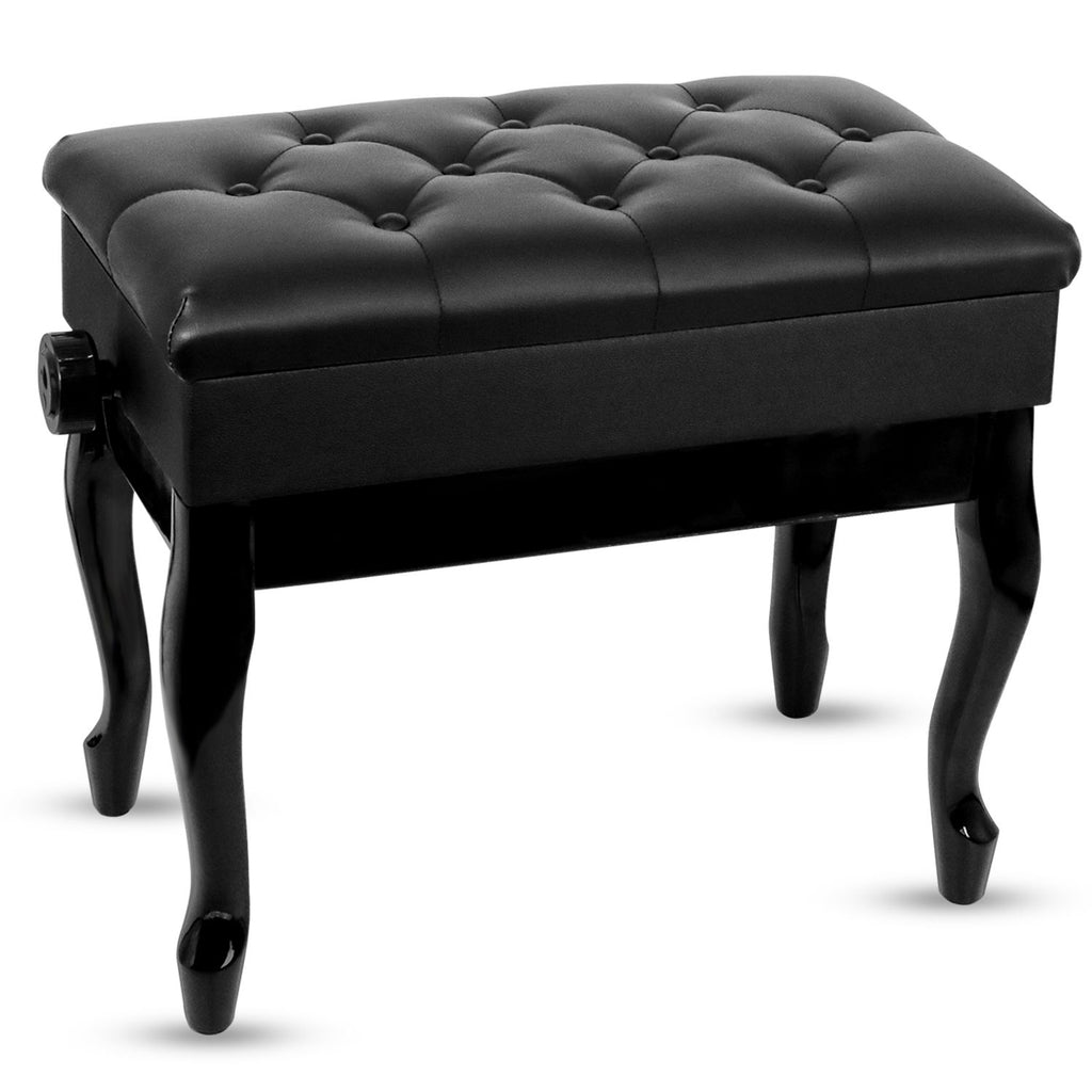 5 Core Piano Bench Wooden Height Adjustable Stool Heavy Duty Keyboard Seat with Storage