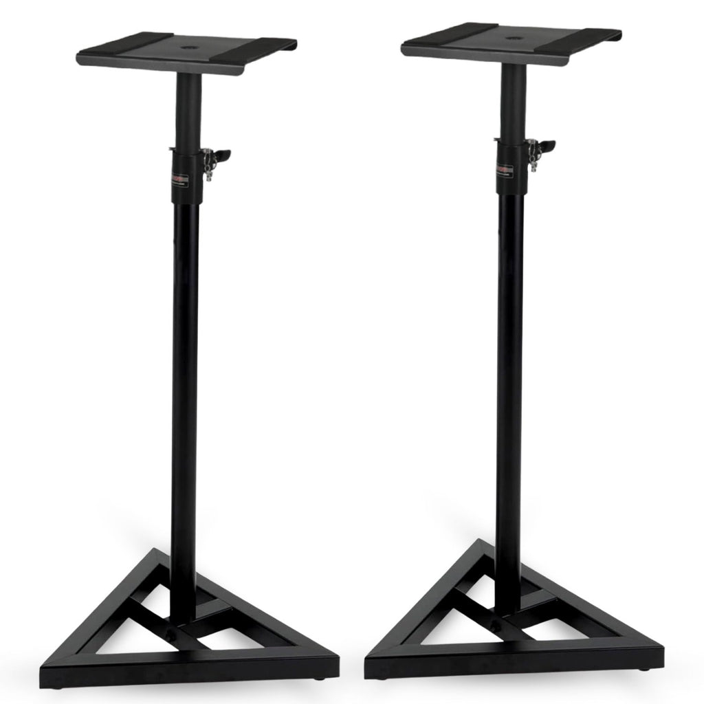 5 Core Speaker Stand 2Pc Heavy Duty Adjustable Telescoping Height 59.5" Triangle Base 100Lb Capacity